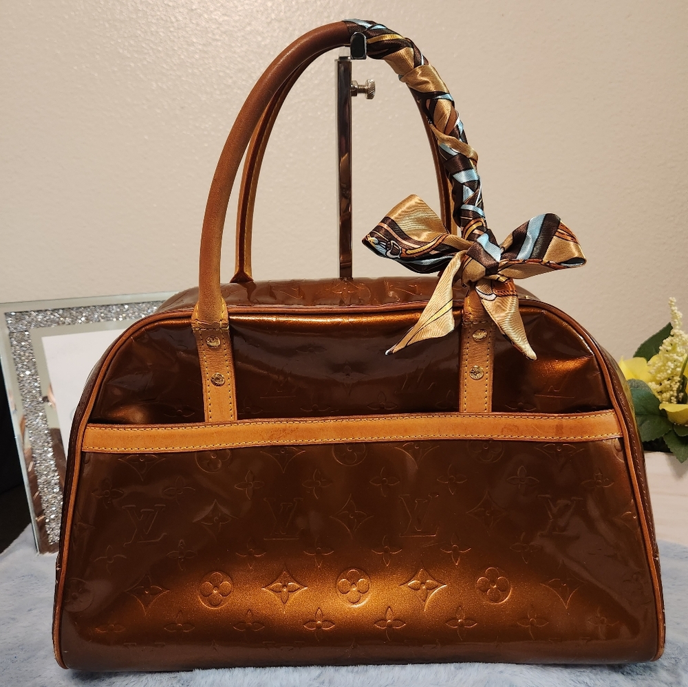 Louis Vuitton Bronze Vernis Tompkins Shoulder Bag Vintage